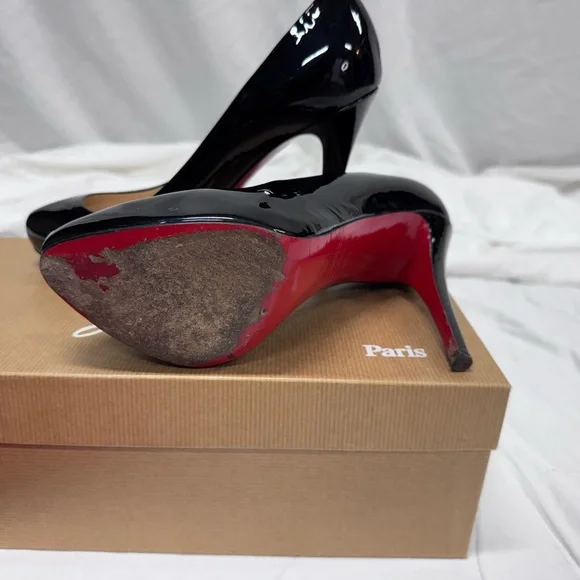 Christian Louboutin Black Patent Leather Heels - Picture 3 of 7